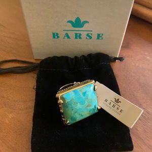 Barse turquoise brass ring